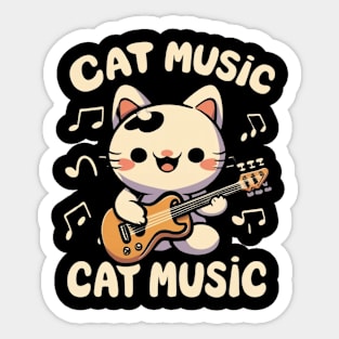 cat music,cute kawaii cat Sticker